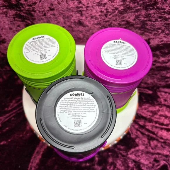 DW Home Halloween Spooky Season Toxic Waste Cans Oozing Candle Trio - Picture 11 of 12